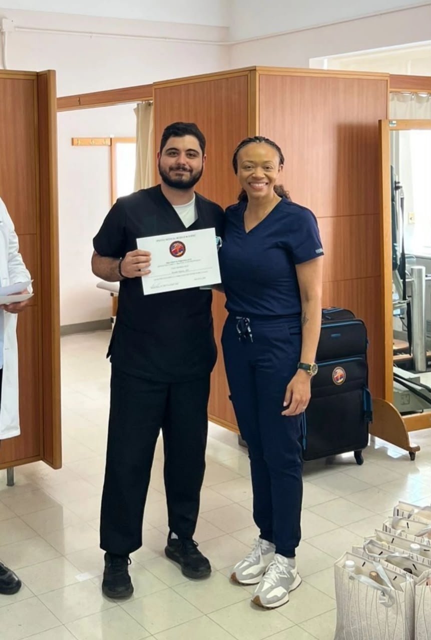 Ricardo at a professional training certificate presentation